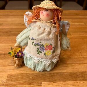 Vintage Joelson Industries Red Head Farmer Stand-Up Angel Doll Home Decor